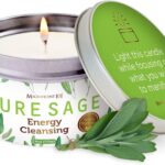 Magnificent 101 Long Lasting Pure White Sage Candle – 6 Oz – 35 Hour Burn Time – Organic, All Natural, Soy Candle to Cleanse Your Home & Calm, Soothe, Use with Sage Smudge Kit – Spiritual