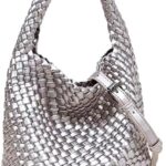 Woven Leather Bags for Women Knoted Women Handbag Designer Shoulder Bucket Purse Handmade Fashion Tote Hobo Bag Small