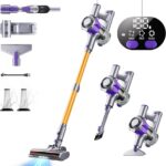Cordless Vacuum Cleaner, 450W 48Kpa Powerful Stick Vacuum, Up to 60Mins Rechargeable Battery, Vacuum Cleaners for Home Anti-Tangled Lightweight Handheld for Hardwood Floor, Carpets, Pet Hair