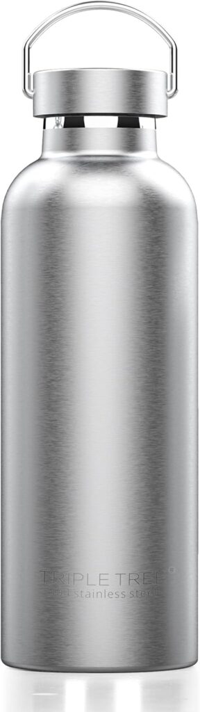Triple Tree 26OZ Vacuum Insulated Stainless Steel Water Bottle, Double Wall Wide Mouth Lids Keeps beverage Hot or Cold Sweat Proof