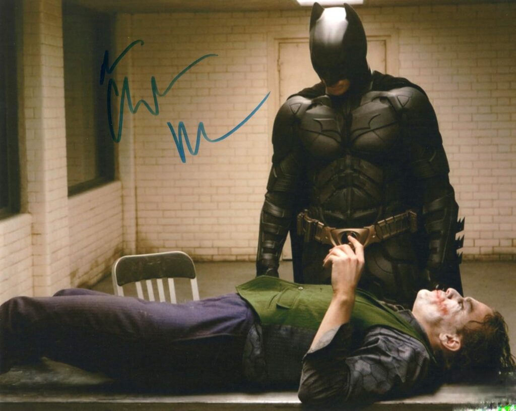 RP Christian Bale Signed Batman 8×10 Photo, Reprint COA Certificate of Authentication Autographed Movie Poster