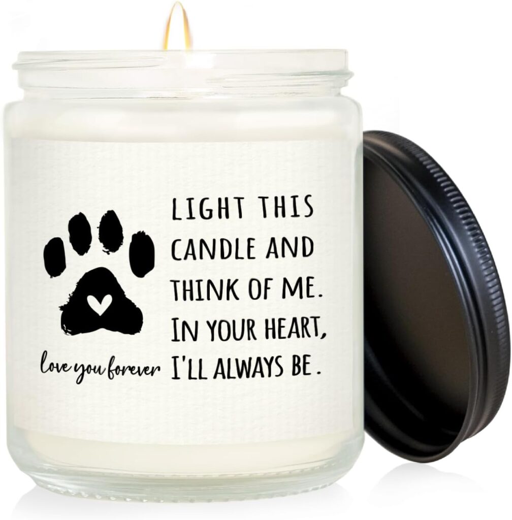 Craftique Dog Memorial/Sympathy Gifts for Loss of Dog- Handmade Sympathy Candle- Pet Memorial Gifts for Dogs Cats, Condolence Bereavement Gift for Loss of Pet, 7oz