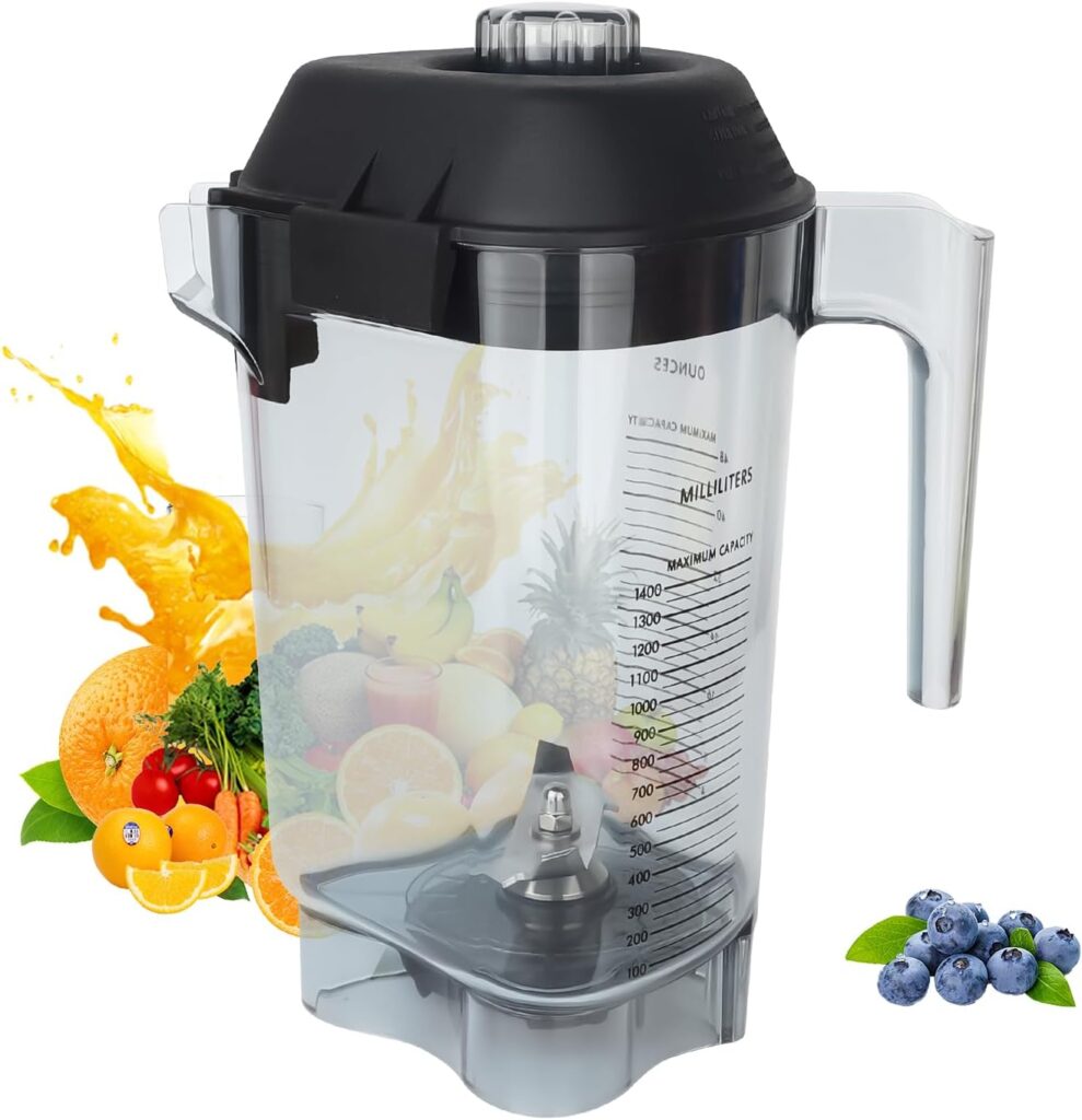Blender Pitcher 48oz Compatible with vitamix Quiet One VM0145 36019 15978 BarBoss Drink Machine Advance Commercial Blender Pitcher Cup Parts, 16016 48 oz Advance Container VM0100A Jar -3 YR Support