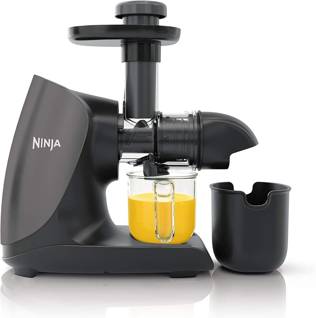 Ninja JC101 Cold Press Pro Compact Powerful Slow Juicer with Total Pulp Control & Easy Clean, Graphite (Renewed), BLACK, 13.78 in Lx6.89 in Wx14.17 in H