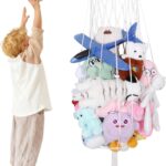 Stuffed Animal Storage Large Toy Organizer, Hanging Stuffed Animal Hammock , Macrame Toy Holder Storage, Wall Plushie Net Display Shelf for Kids Nursery Bedroom Home Decor