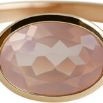 Rose Quartz Oval Cut 925 Gold Plated Sterling Silver Ring – Handmade Gemstone Jewelry Gift Ideas for Women Her – Birthday Gift – Pink Gem Ring