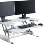 Vari Varidesk Pro Plus 36 Standing Desk Converter – 11 Height Settings + Spring Lift, 2 Tier Design, Keyboard Tray, Fits Desktops 36” Wide x 26.5″ Deep – Delivers Fully Assembled (White)