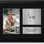HWC Trading Harrison Ford Indiana Jones Framed Gifts Printed Signed Autograph Picture for Movie Memorabilia Fans – US Letter Size