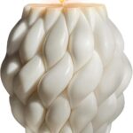 Knot Ball Candle Beautiful Handmade Pillar Scented Soy Wax, Elegant Pillar Bubble Candle Housewarming Gift Home Room Shelf Decor Idea Spiral Candl(White Medium)