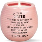 Sister Birthday Gifts Sis Candle – Sisters Gifts from Sister Brother on Graduation, Wedding, Mothers Day, Christmas – 10oz Handmade Lavender Soy Wax Candle