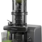 COSTWAY Cold Press Juicer, Slow Juice Extractor Machine with 5.3” Feed Chute, High Juice Yield and Reverse Function, Easy to Clean with Brush, BPA-Free, Masticating Juicer for Whole Fruits Vegetables
