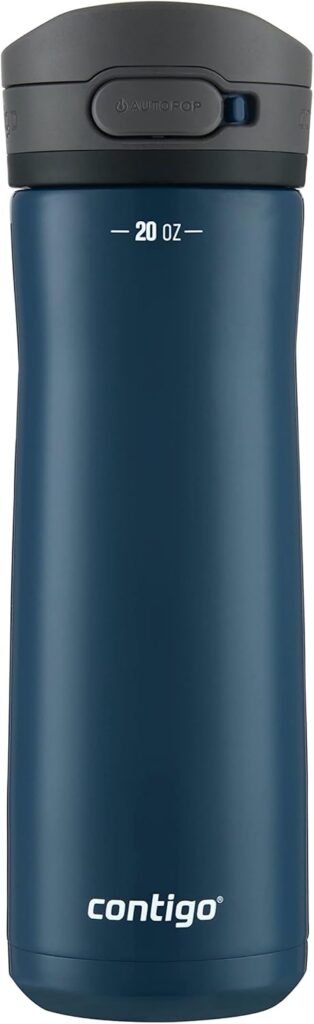 Contigo Jackson Chill 2.0, Vacuum-Insulated Stainless Steel Water Bottle with Secure Lid, Leak-Proof Travel Friendly, 20oz Capacity, Blueberry Color, Keeps Drinks Cold for 12 Hours