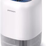 POMORON Air Purifiers for Bedroom Home, Air Filter Cleaner with Fragrance Sponge, H13 True HEPA Filter for Smoke, Allergies, Pollen, Pet Dander, Odor, Dust, Portable Air Purifier for Bedroom Office