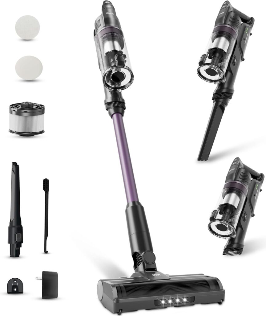 Candy Cordless Vacuum Cleaner,45Mins Powerful Suction Vacuum Cleaners for Home,Stick Vacuum Cordless Rechargeable,Anti-Tangle,One-Click Clean,Lightweight for Hardwood Floor Carpet Pet Hair Car