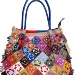 Women’s Multicolor Floral Tote Bag Big Genuine Leather Colorful 3D Shoulder Bag