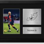 HWC Trading Neymar Jr PSG Gifts USL Framed Printed Signed Autograph Picture for Soccer Fans and Supporters – US Letter Size