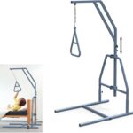 Grey Bed Trapeze, Trapeze Bar For Bed Mobility With 300 LBS Weight Capacity Hospital Bed Trapeze For Elderly Bed Pull Up Floor Stand Bar Assisting Elderly Tool-free Assemble, Strong And Work Well