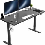 VIVO Electric 60 x 24 in Standing Desk, Memory Height Adjustment, 1B Series, One-Piece Black Top, Black Frame, DESK-KIT-1B6B