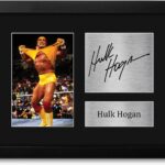 HWC Trading Hulk Hogan Framed Gift Signed Printed Autograph WWE WWF Wrestling Print Photo Picture Display – US Letter Size