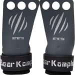 Bear KompleX 2-3 Hole Carbon Hand Grips for Weight Lifting, Cross Training and Gymnastics, Durable Workout Grips with Wrist Wraps, Comfortable Lifting Straps & Workout for Gymnastic Bars