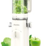 Cold Press Juicer, Zasmira Juicer Machines with Large Feeding Chute, Powerful Slow Juicer with Pulp Seperation, 99.6% Juice Purity, Easy to Clean, White