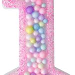 Zlongron Birthday Number Candles, Handmade Macaron 3D Flash Number 1 Candle, Suitable for Girls and Boys’ Birthdays, Weddings, Anniversaries, Theme Party Cake Decorations (1)