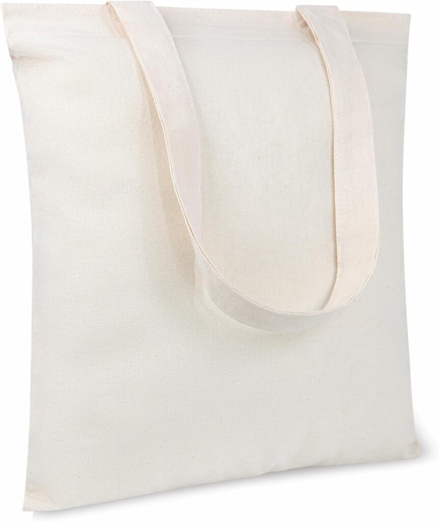 TOPDesign 10-Pack Economical 11.8″x13″ Cotton Tote Bags, Lightweight Small Reusable Grocery Shopping Cloth Bags, Suitable for DIY, Advertising, Promotion, Gift, Activity