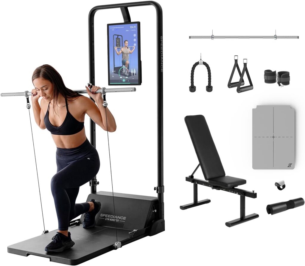 Speediance Gym Monster Smart Home Gym, Multifunctional Strength Training Machine, Smith Machine Power Cage Workout Station, Squat Rack Cable Machine, Full Body Fitness Equipment for Home Workout