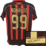 Ronaldo Nazario Autographed Milan Soccer Jersey, Signed with Beckett COA Multi