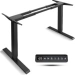 Dual Motor Standing Desk Frame- Height Adjustable Electric Desk Legs, Heavy Duty Sit to Stand Up Desk Base, 4 Memory Settings Controller for Adjustable DIY Desktop, Over 300 lbs Load Capacity