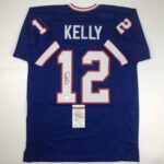 Autographed/Signed Jim Kelly Buffalo Blue Football Jersey JSA COA
