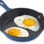 DASH Zakarian 7.5″ Nonstick Cast Iron Skillet with Pour Spouts for Searing, Baking, Grilling, Roasting and More – Blue