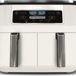 Ninja 4-in-1 Dual Basket Air Fryer with Smart Zone Divider – 8 Qt Family Size Capacity, Independent Temperature Controls & Digital Touch Panel – Air Fry, Roast, Reheat & Dehydrate Appliance