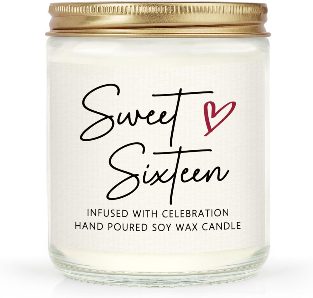 Niyewsor 16th Birthday Gifts for Girls Boys, Sixteen Birthday Candle, 2009 16th Birthday Decorations for Girls Boys, 16 Year Old Bday Gifts for Daughter, Son, Sister, Niece, Handmade, 7oz