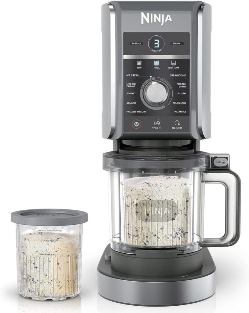 Ninja CREAMi Deluxe 11-in-1 Ice Cream and Frozen Treat Maker for Ice Cream, Sorbet, Frozen Drinks & More, with (2) XL Family Size Pint Containers