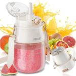 Portable Blender, Prasky Personal Blenders for Shakes and Smoothies with 27oz Cup, Lid and Shoulder Strap, Type-C USB Rechargeable, Personal Size Blenders BPA-free for Travel/Kitchen (Creamy Ivory)