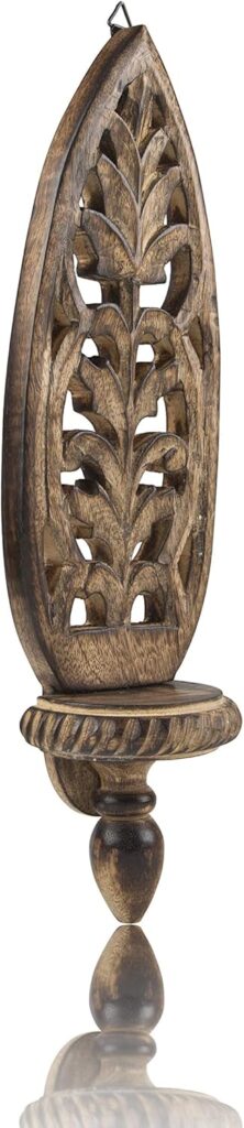 Handmade Unique Decorative Wooden Candle Holder Wall Sconce Tea Light Holder Wall Hanging Lamp Rustic Vintage Victorian Mid-Century Style Wall Mounted for Living Room Bedroom Hallway Home Decor