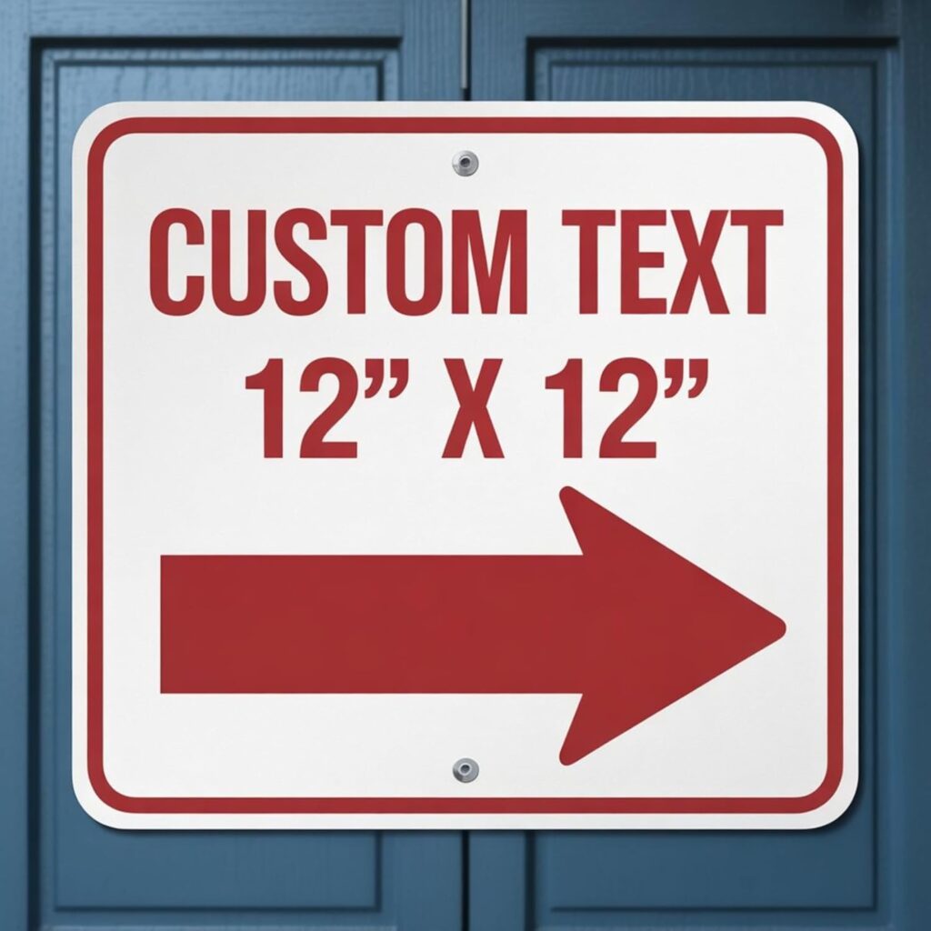 Custom Signs Outdoor, Personalized Metal Sign for Business, 12×12 inch Reflective Option, Rust Free Aluminum, UV Ink Printing, Durable/Weatherproof