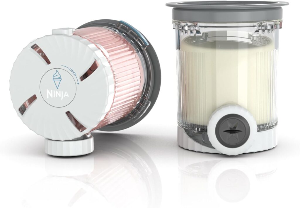 Ninja Swirl by CREAMi Pints and Lids – 2 Pack, Compatible with NC700 Series Ninja Swirl Ice Cream & Soft Serve Makers, BPA-Free & Dishwasher Safe, Grey Lids, XSK7PNTLD2