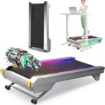 UREVO CyberPad Smart Walking Pad with 14% Auto Incline, Brushless Motorized Under Desk Treadmill for Office Fitness, Elegant Speed Lights, Spacious Surface, Digital Controller, AI-Powered App