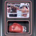 Mike Tyson Signed Glove Shadow Box JSA & Tyson Hologram Authen vs Jake Paul – Autographed Boxing Gloves