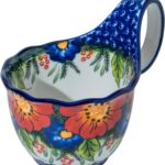 ALMA 2025 Updated 18oz Large Soup Bowl Microwave Safe, Ceramic Soup Bowl with Loop Handle,Ceramic Cereal Bowl for Soup,Snack,Chip,Stew,Ice cream-Jungle Floral Theme