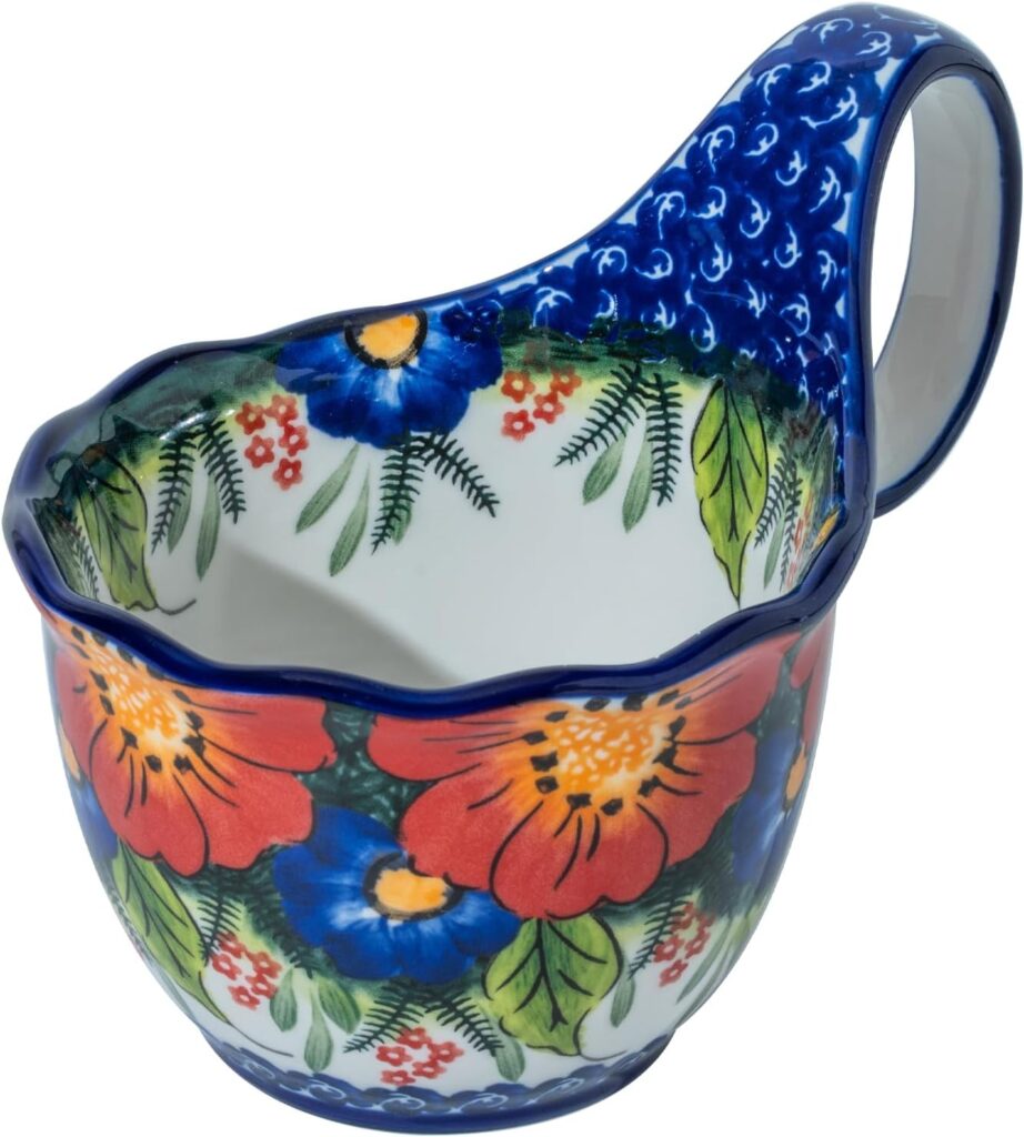 ALMA 2025 Updated 18oz Large Soup Bowl Microwave Safe, Ceramic Soup Bowl with Loop Handle,Ceramic Cereal Bowl for Soup,Snack,Chip,Stew,Ice cream-Jungle Floral Theme