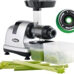 Omega Masticating Juicer, Cold Press Juicer Machine For Celery with Adjustable Dial, 200-Watts, Silver