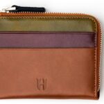 RFID Blocking Zipper Wallet, Slim Business Card Holder, Men & Women, Handcrafted Full-Grain Leather, Gift Box & Pouch, Christmas & Birthday, Tan (Plus Colors)