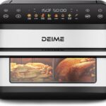 DEIME Dual Zone Air Fryer 10.6 QT Double 1800W Large Capacity Oven Air Fryers Healthy Cooker with 8 Preset, Large AirFryer for Families Visual Cooking Window, Non-Stick Basket, Included Recipe