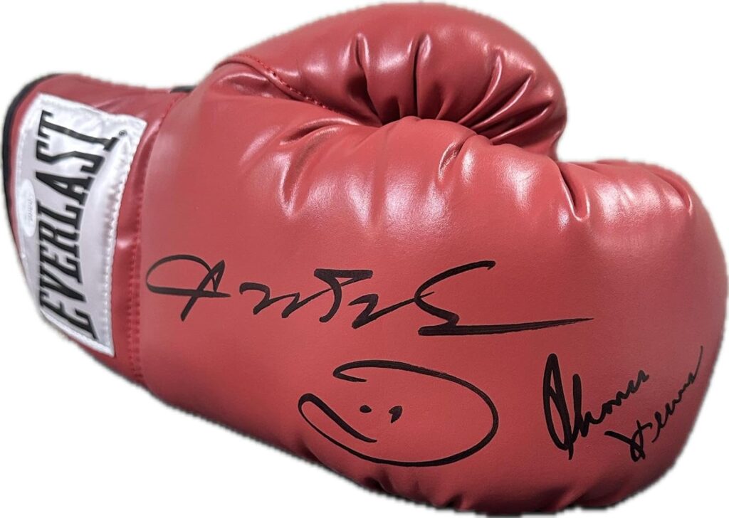 Sugar Ray Leonard Thomas Hitman Hearns Signed Right Boxing Glove JSA Authen – Autographed Boxing Gloves