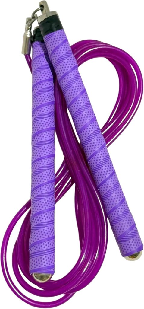 Buddy Lee Ninja Warrior Jump Rope – Adjustable Speed Rope for Fitness, HIIT, CrossFit & Boxing – Tangle-Free with Precision Ball Bearings – Durable, Lightweight & Ergonomic Handles (Purple)