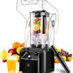 Commercial Blender for Smoothies 2200W, 80 Oz, 15 Speeds, 6-leaf Stainless Steel Blade, Heavy-Duty Commercial Blender for Restaurant, Smoothies, Ice Crush, Shakes, Self-Cleaning, Black