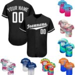 Custom Baseball Jersey Men Button Down Personalized Tee Shirt Sports Fans Print Name Numbers for Women/Kids